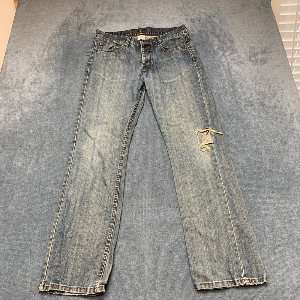 Element Jeans Mens 34 Blue Denim Cotton Outdoor Travel 5 Pocket Straight Leg